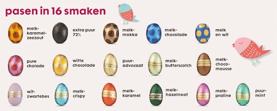16smaken paaseitjes hema