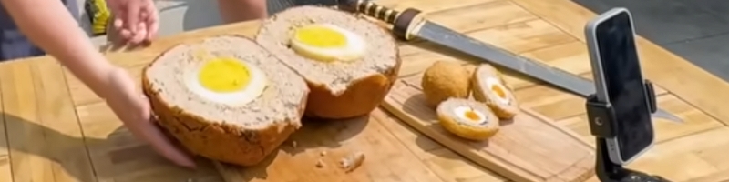 Eierbal XXL? Nee, dit is een Britse Scotch Egg van 7,8 kilo!