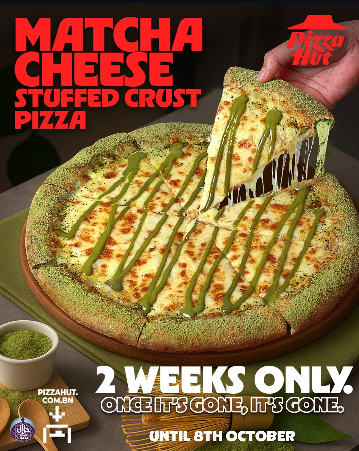 Pizza Hut stopt matcha in pizzarand