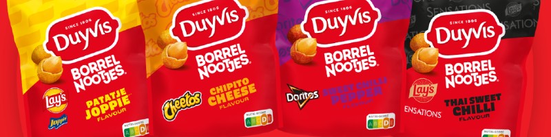 Vier nieuwe Duyvis-smaken: van Patatje Joppie tot Cheetos-kaas